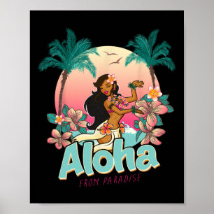 Poster Aloha Hawaii Paradis Hawaïen Vacances Plage Ile
