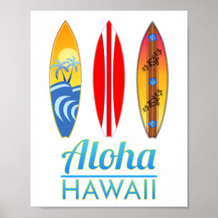Poster Aloha Hawaii Surf boards