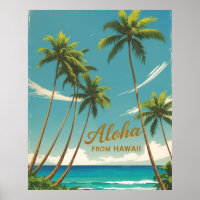Aloha Voyage Hawaïen De Style vintage De Hawaii