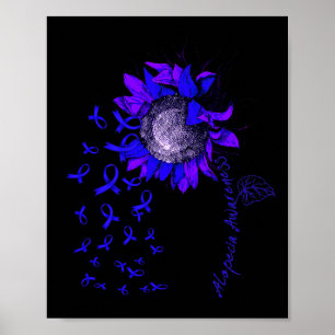 Poster ALOPCIA Sensibilisation Sunflower Blue Ribbon