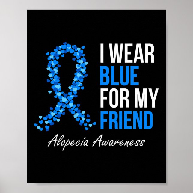 Poster Alopecia Sensibilisation Je Porte Du Bleu Pour Mon (Devant)