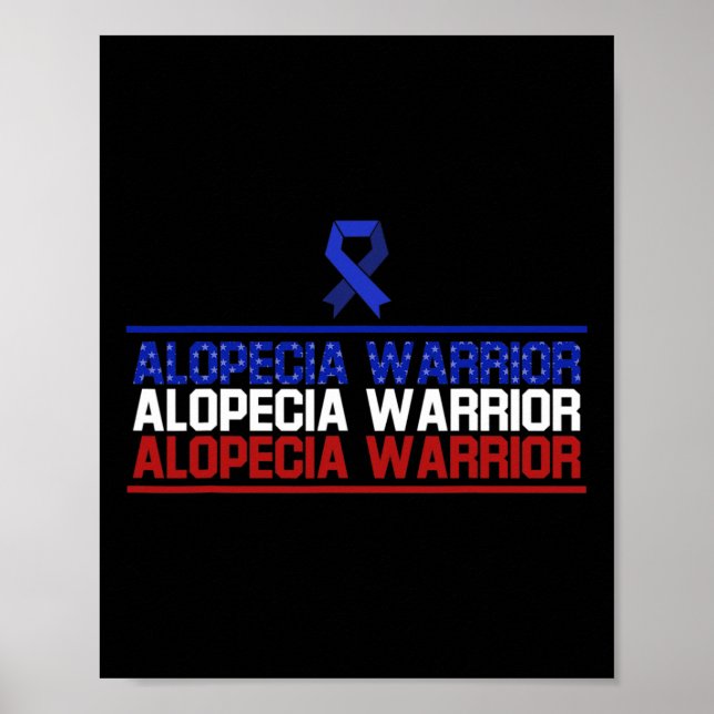 Poster Alopecia Sensibilisation Perte de cheveux Guerrier (Devant)