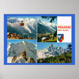 Poster Alpes français vintages, Chamonix Mt Blanc