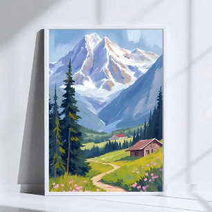 Poster Alpes suisses Montagne Versant Suisse Voyage