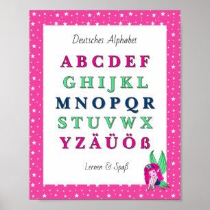 Poster Alphabet allemand – Fée mignonne