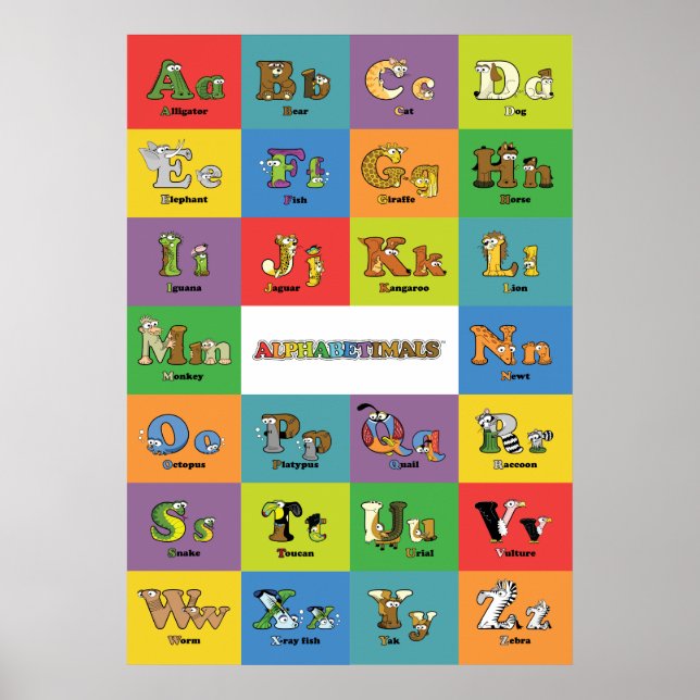 Poster Alphabet animal - Alphabétimales (Devant)