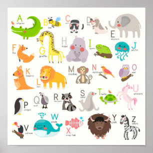 Poster Alphabet animal mignon