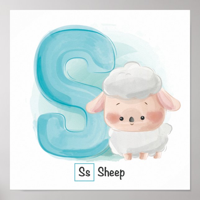 Poster Alphabet animal mignon (Devant)