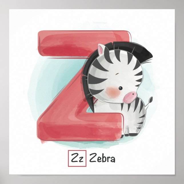 Poster Alphabet animal mignon (Devant)