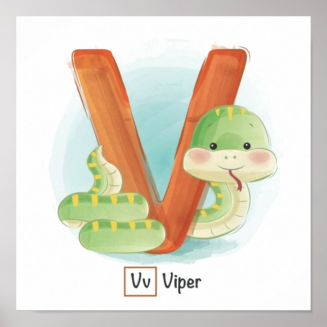 Poster Alphabet animal mignon (Devant)