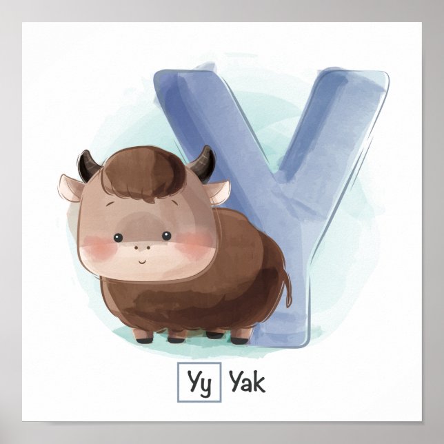 Poster Alphabet animal mignon (Devant)