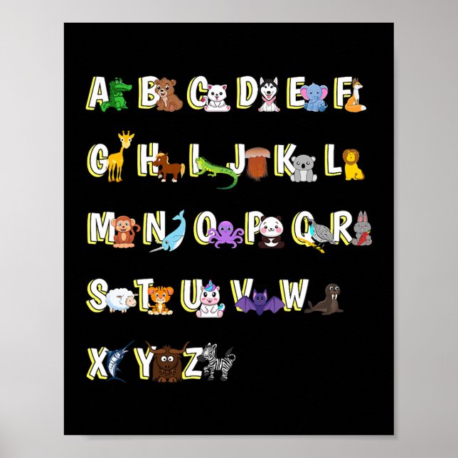 Poster Alphabet Animaux (Devant)