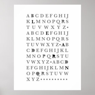 Poster Alphabet Apprendre Lettre Typographie moderne ABC