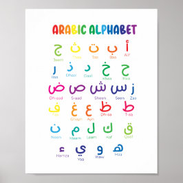 Poster Alphabet arabe, Lettres arabes, école maternelle