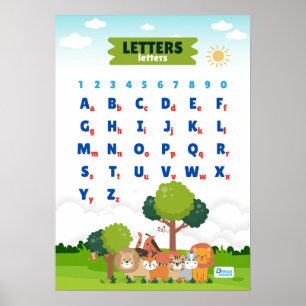 Poster Alphabet avec de mignons animaux
