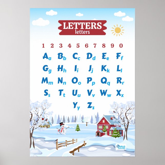 Poster Alphabet avec Noël (Devant)