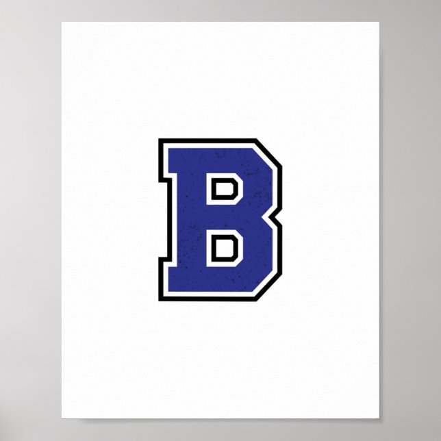 Poster Alphabet B en bleu (Devant)