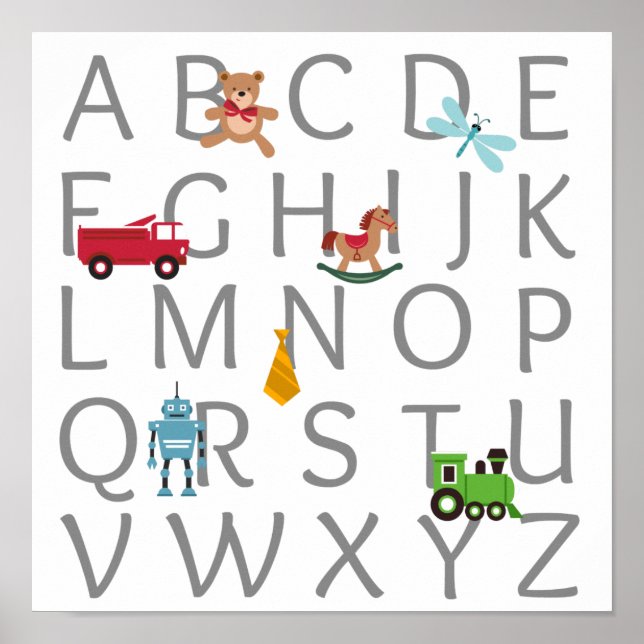 Poster Alphabet bébé garçon (Devant)