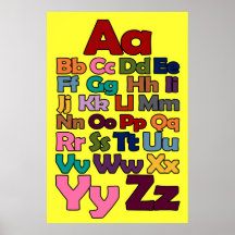 Poster Alphabet, Changer la couleur Arrière - plan