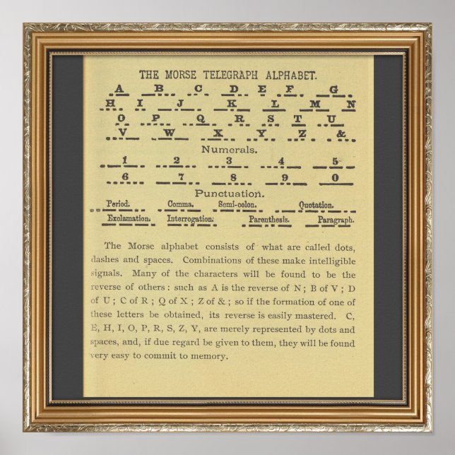 Poster Alphabet Code Morse (Devant)