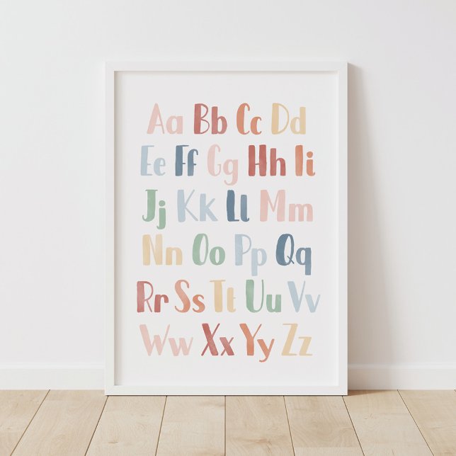 Poster Alphabet d'aquarelle Rainbow (Créateur téléchargé)