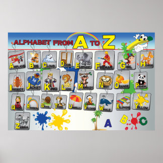 Poster alphabet de grammaire anglaise