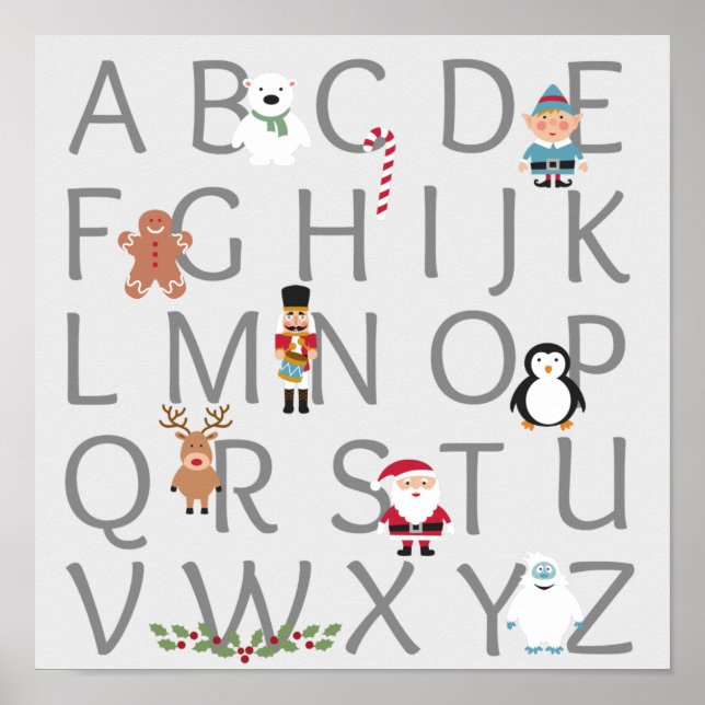 Poster Alphabet de Noël (Devant)