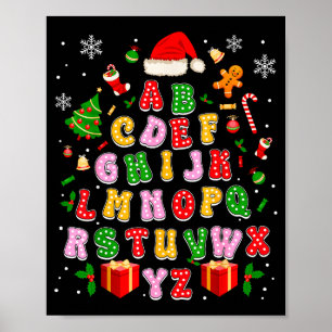 Poster Alphabet de Noël pour Enseignant Retour aux Vacanc