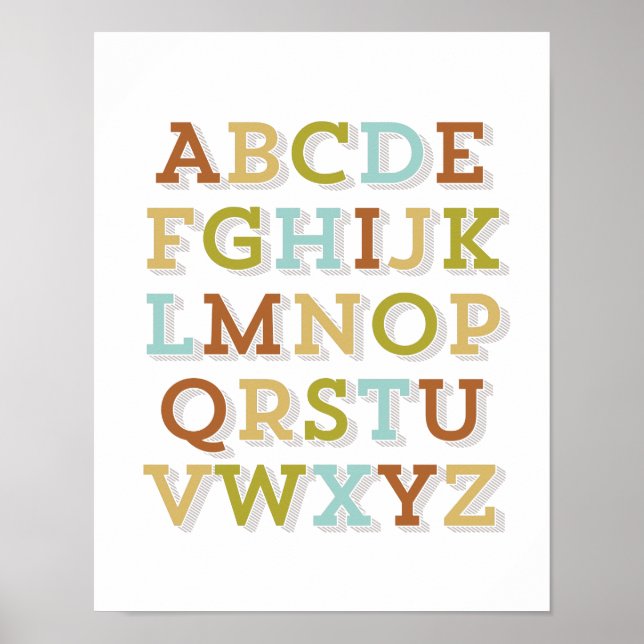 Poster alphabet de style vintage (Devant)
