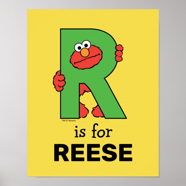 Poster Alphabet d'Elmo | R Green (Devant)