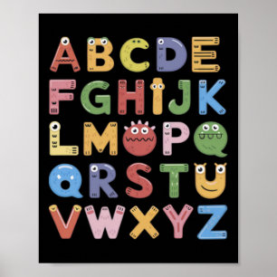 Poster Alphabet des monstres mignons Abc Costume de profe