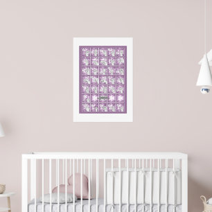 Poster Alphabet digital allemand 4 - gris lavande /