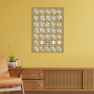 Poster Alphabet digital allemand 4 - jaune /