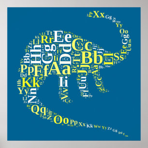 Poster alphabet Dino