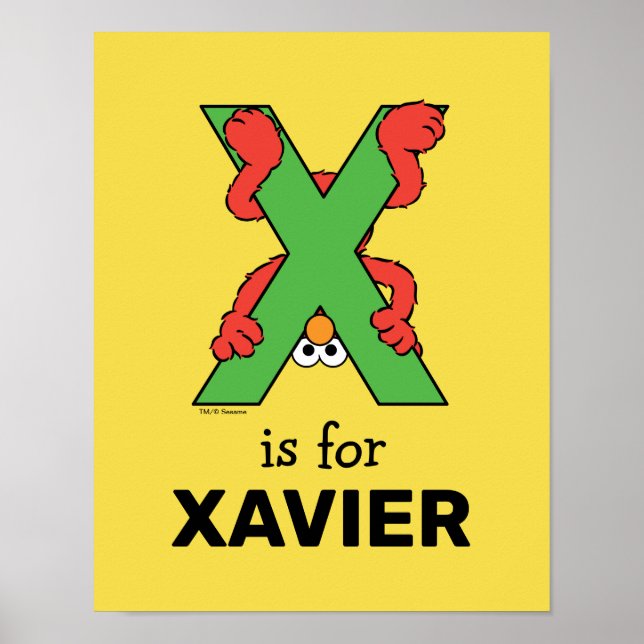Poster Alphabet Elmo | X Vert (Devant)