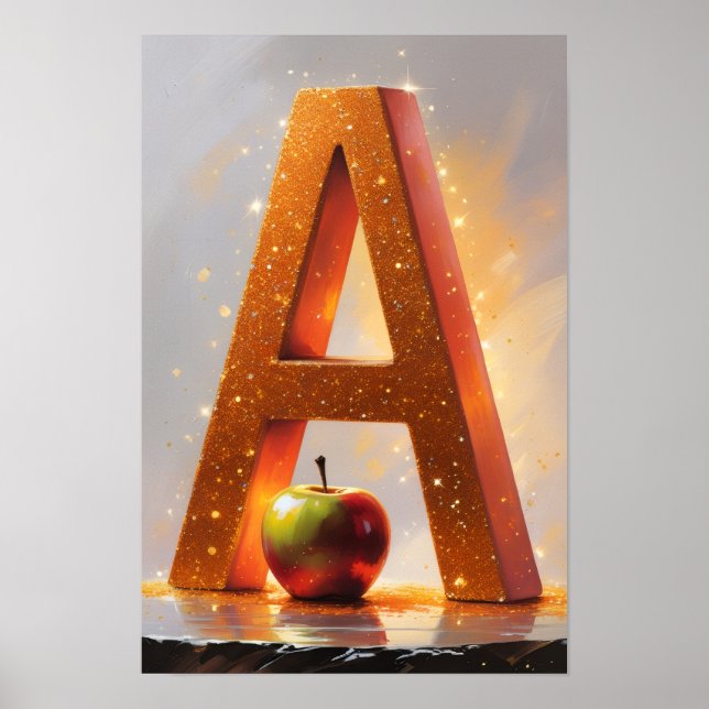 Poster Alphabet Enfants Halloween ABC Lettre A (Devant)