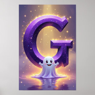 Poster Alphabet Enfants Halloween ABC Lettre G