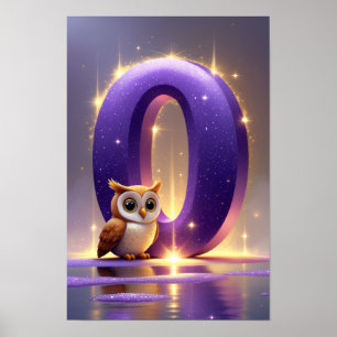 Poster Alphabet Enfants Halloween ABC Lettre O