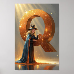 Poster Alphabet Enfants Halloween ABC Lettre Q