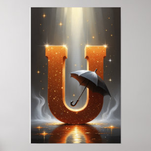 Poster Alphabet Enfants Halloween ABC Lettre U