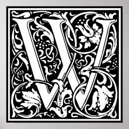 Poster Alphabet floral Lettre monogramme W Photo Imprimer