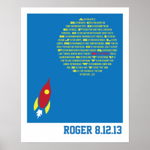 Poster Alphabet Fusée pour Garçons Chambre & Cadeaux de N