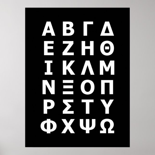 Poster alphabet grec (Devant)