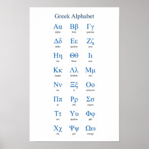 Poster Alphabet grec étroit vertical