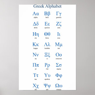 Poster Alphabet grec étroit vertical