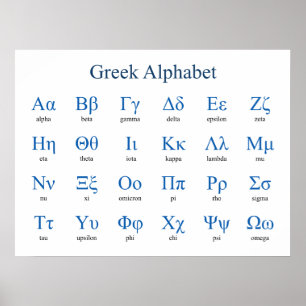 Poster Alphabet grec horizontal