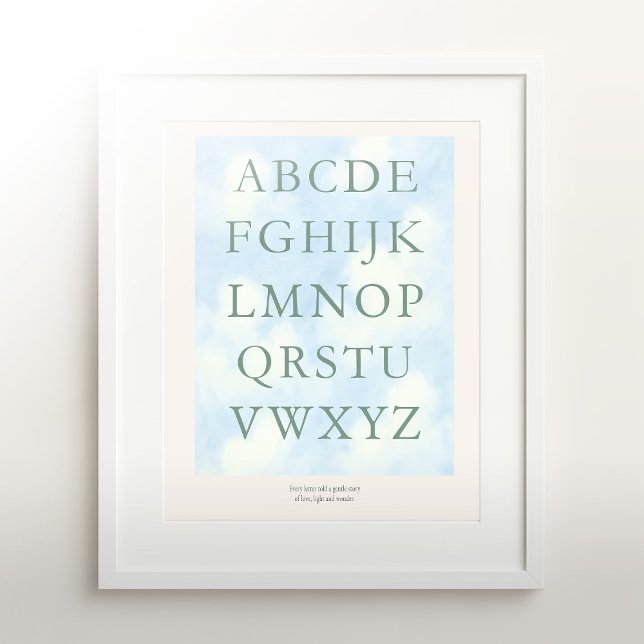 Poster Alphabet – Green Nursery ABC Wall Art (16×20) (Créateur téléchargé)