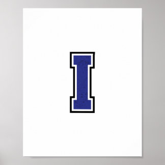 Poster Alphabet I en bleu