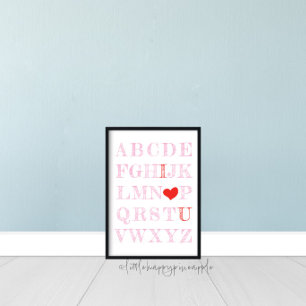 Poster Alphabet I Love You Signe de la Saint-Valentin