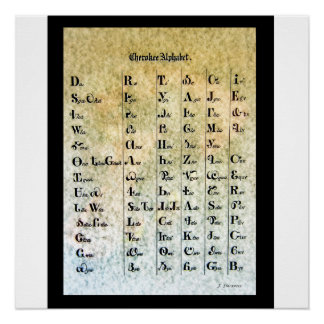 Poster Alphabet indien de Cherokee